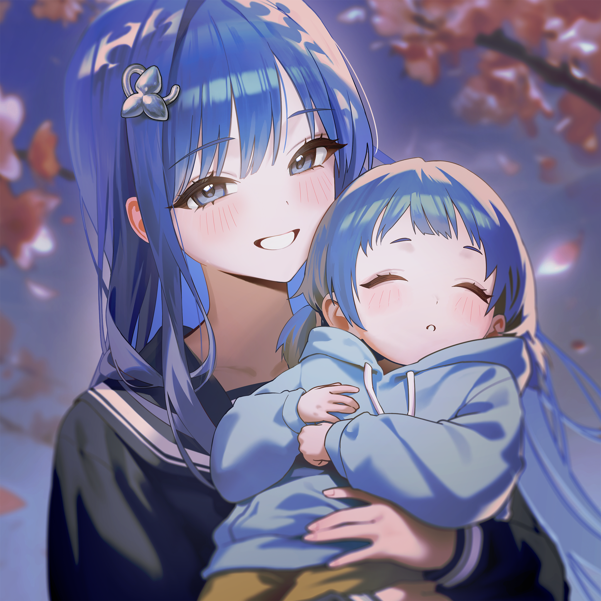 神秘蓝发婴儿